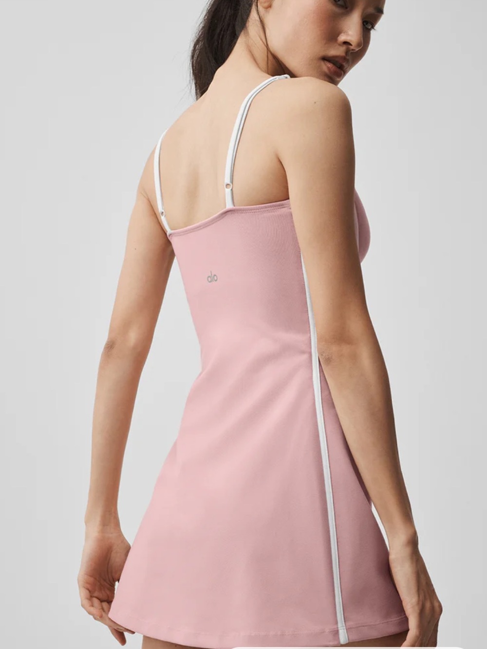ALO vintage pink + white airbrush streamlined dress size medium - Picture 6 of 11